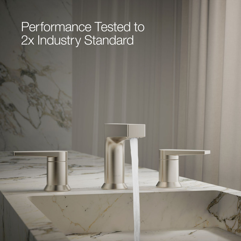 Tautwidespread Bathroom Sink Faucet, 1.2 Gpm, Vibrant Brushed Nickel