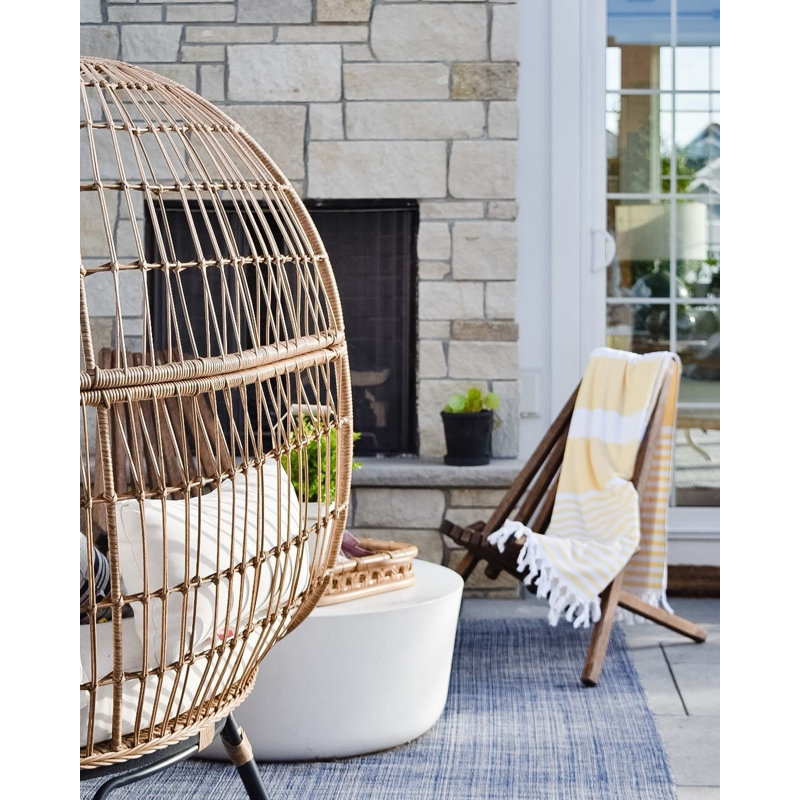 Fusion Blue Handwoven Indoor/Outdoor Rug, Rectangle 9'6" x 13'6"