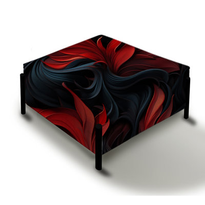 Noir Illusions Moody Patterns - Damask Large Square Ottoman