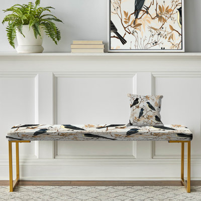Symphonie d'oiseaux - Banc rembourré à motif animalier