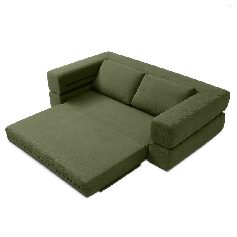 Canapé-lit convertible 81 po 81 po, canapé-lit pliant 3 en 1 Tenille, canapé-lit escamotable, matelas avec coussins, canapé désossé, causeuse de salon confortable pour le salon, la chambre à coucher