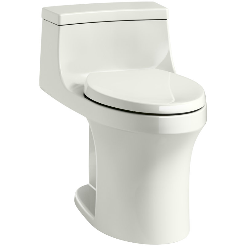 San Souci 1.28 GPF Elongated One-Piece toilet (Seat Included), Dune, Right-Hand