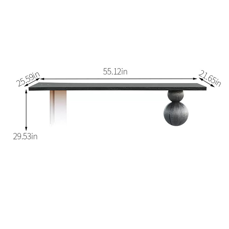 Table de salle à manger Loebel, L 25,59 po x L 55,12 po
