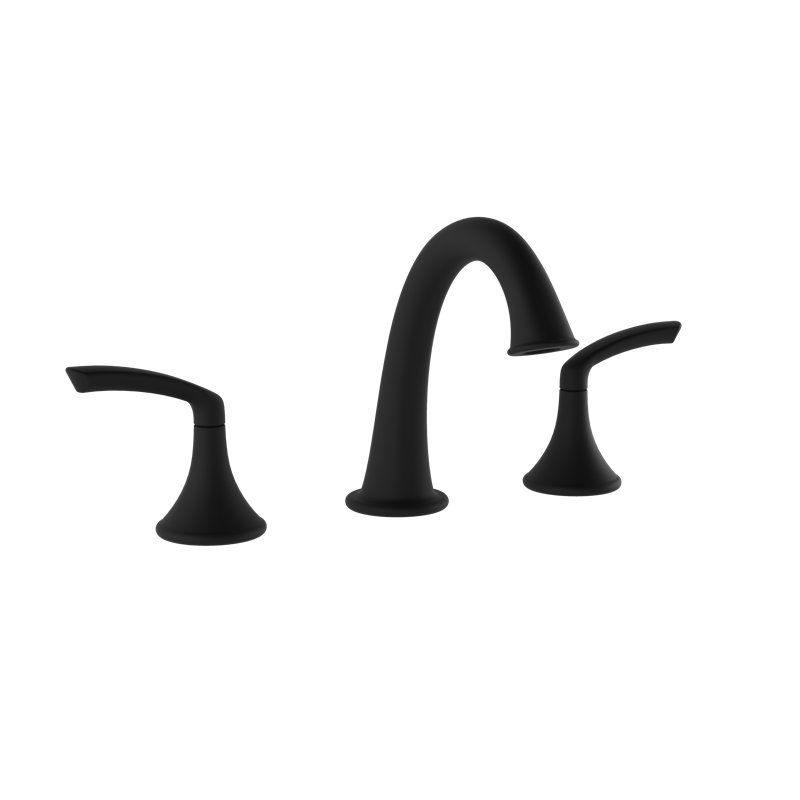 Elm Widespread Faucet with Push Pop Drain, Matte Black