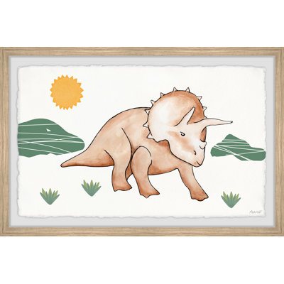 Bourgery Triple-Horned Dinosaur Framed Print