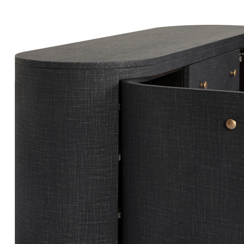 Amelia Media Console, Black Linen