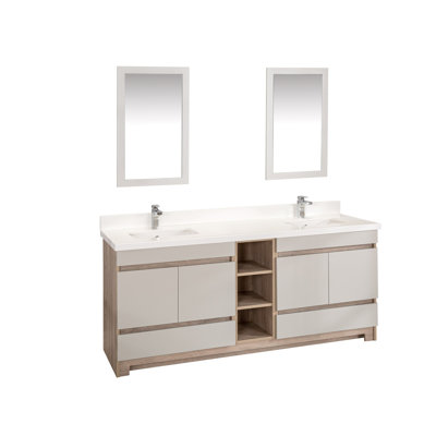 Ensemble de meuble-lavabo double 71 po avec miroir Kunta