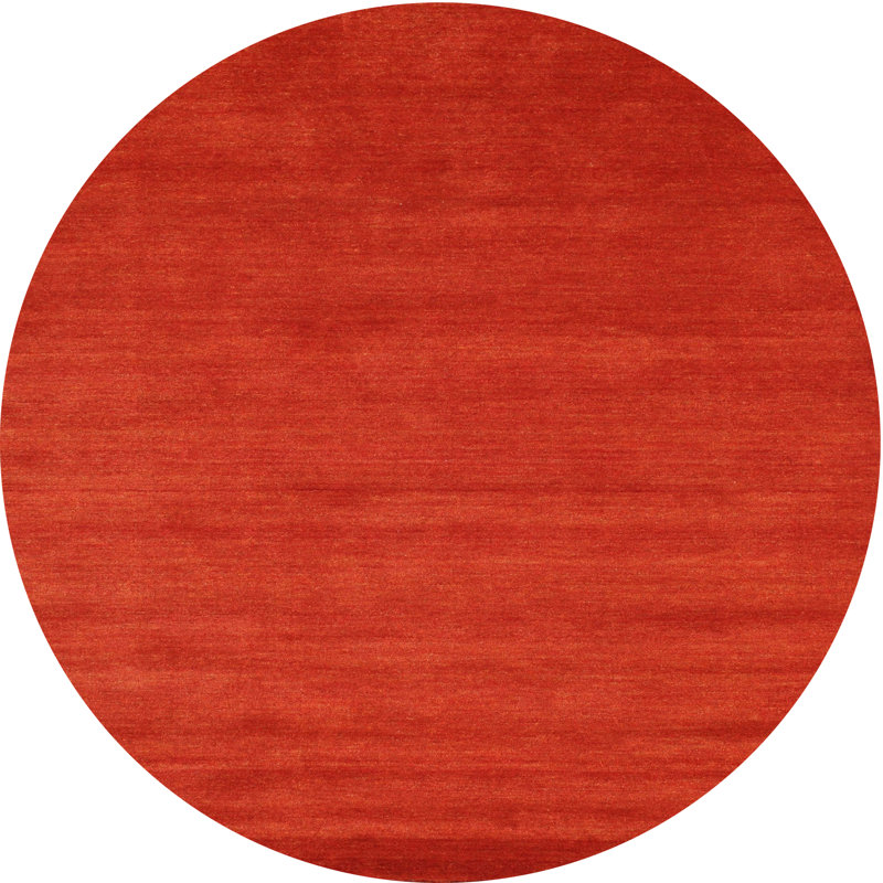 Tapis de zone rouge contemporaine, Rond 5 pi