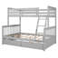Lit superposé gris simple avec base et compartiments de rangement-910323169