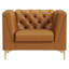 Chaise Chesterfield en similicuir rembourré avec pieds en métal doré-1398315850-1403588504-1403588510