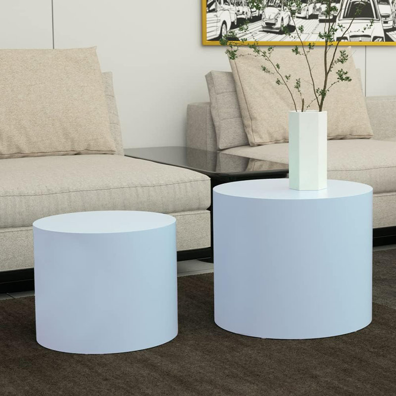 Ensemble de tables de bout Block, Bleu, H 15 po x l 18,89 po x P 18,89 po
