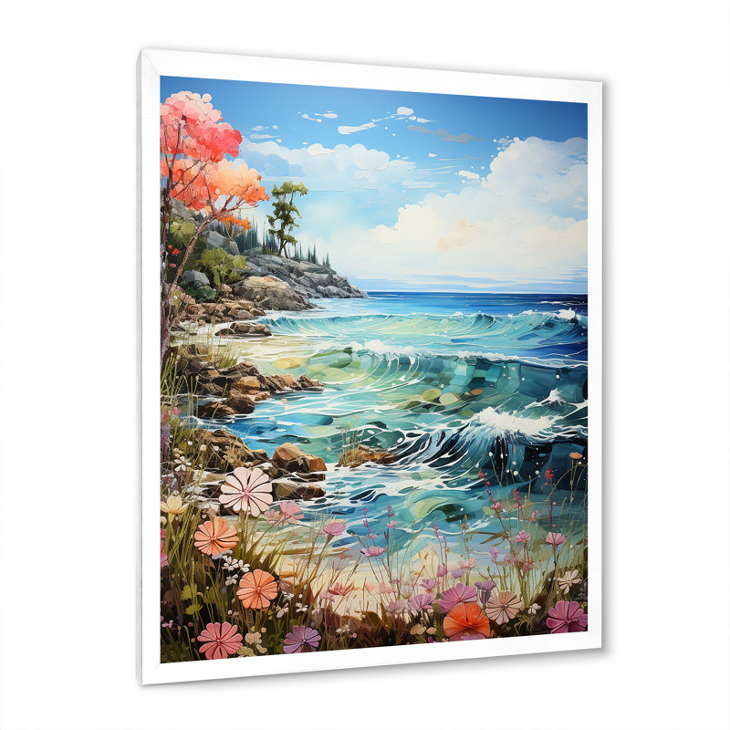 Whimsical Shores sur impression sur toile, H 40 po x l 30 po x P 1,5 po, Cadre photo blanc