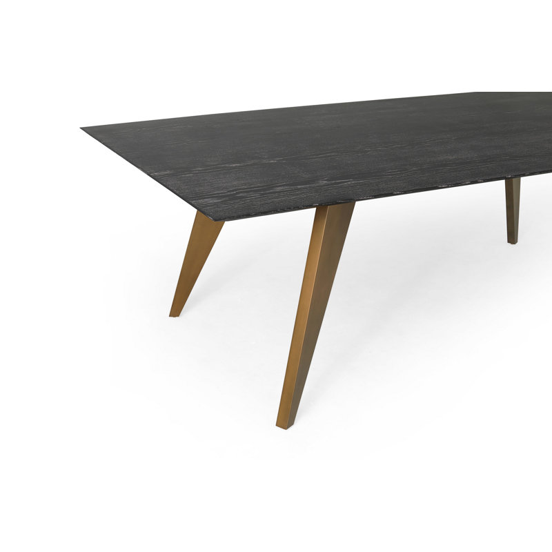Lawrence Solid Wood Dining Table, Black Limed Ash