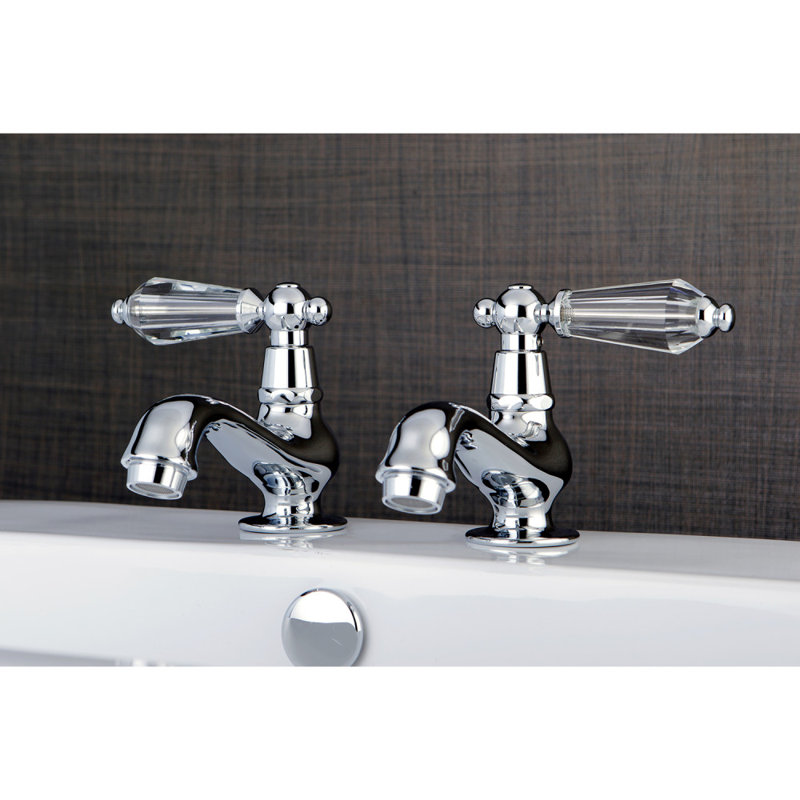Kingston Brass Wilshire Two-Handle Deck Mount Basin Tap Faucet, Polished Chrome