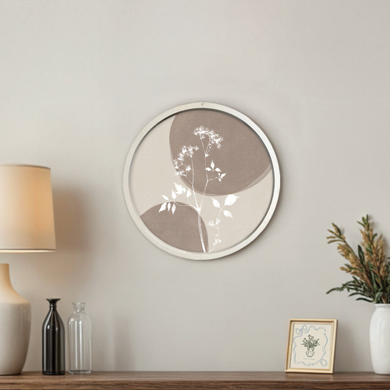 «Neutre Boho Botanical», reproduction encadrée, Blanc