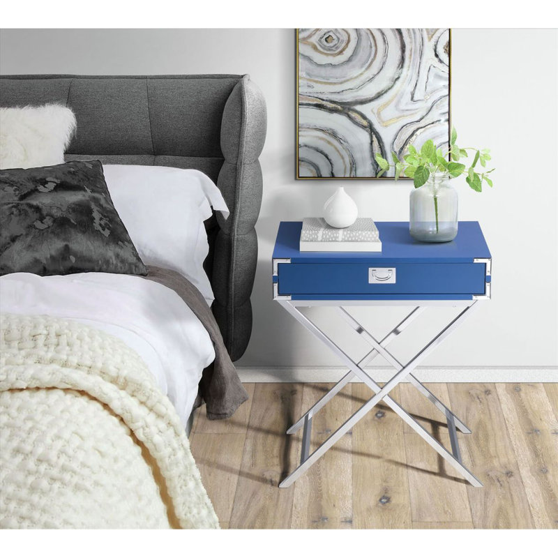 Table de chevet Evie - bleu brillant