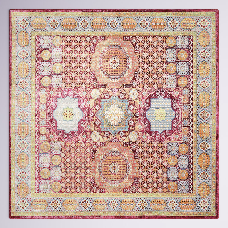Maggie Oriental Polyester Rug, Square 8'