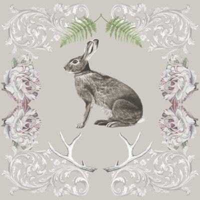 «Hare & Antler I» par Naomi McCavitt, impression sur toile tendue