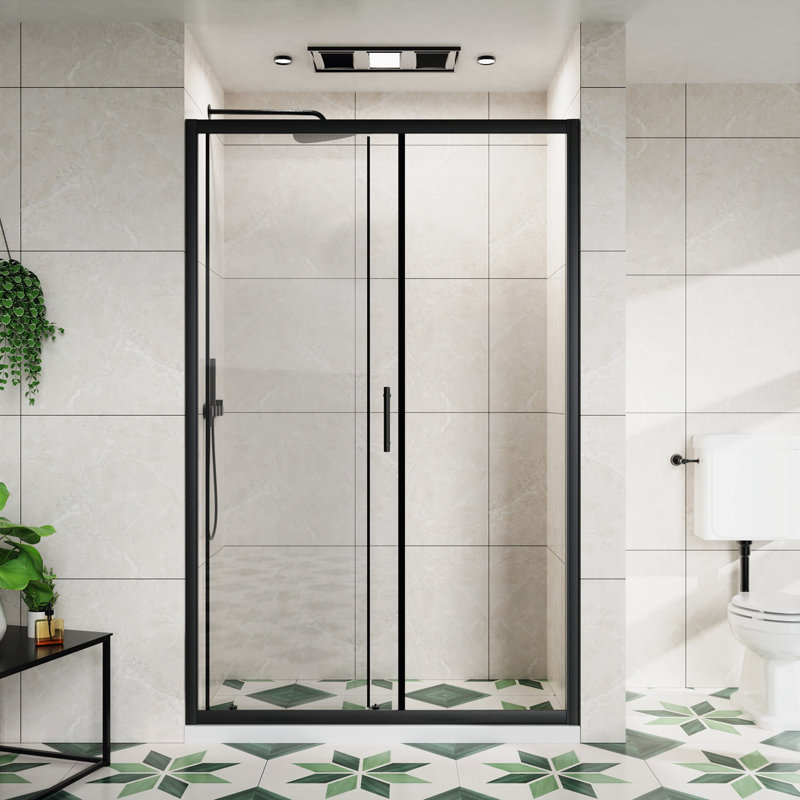 48.In W X 72.In H Single Sliding Framed Shower Door with 1/5 inch Clear Tempered Glass