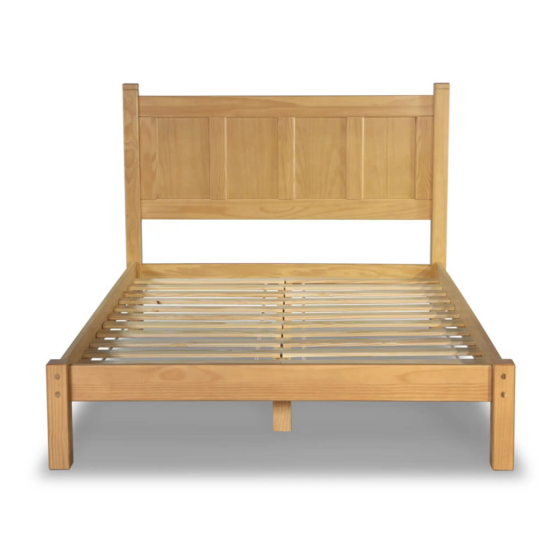Lit plateforme en bois massif Shaker, Grand, Naturel