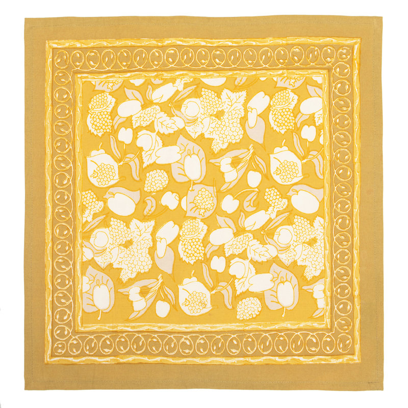 Forest Harvest 100% Cotton Square Napkins, Gray/Mustard