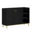 Bathroom Storage Cabinet, Bathroom Floor Cabinet with 3 Open Adjustable Shelves and 2 Doors, Freestanding Bathroom Storage Unit for Living Room, Entryway, Kitchen -1055032108
