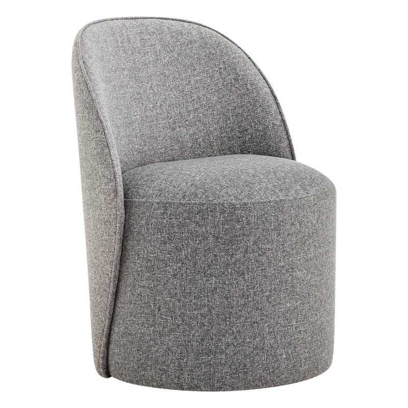 Chaise d'appoint rembourrée avec roulettes pivotantes Lola, Polyester gris Nathan