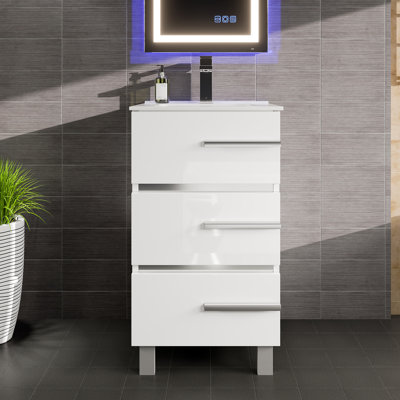 Marlaya 20'' Single Bathroom Vanity with Porcelain Top
