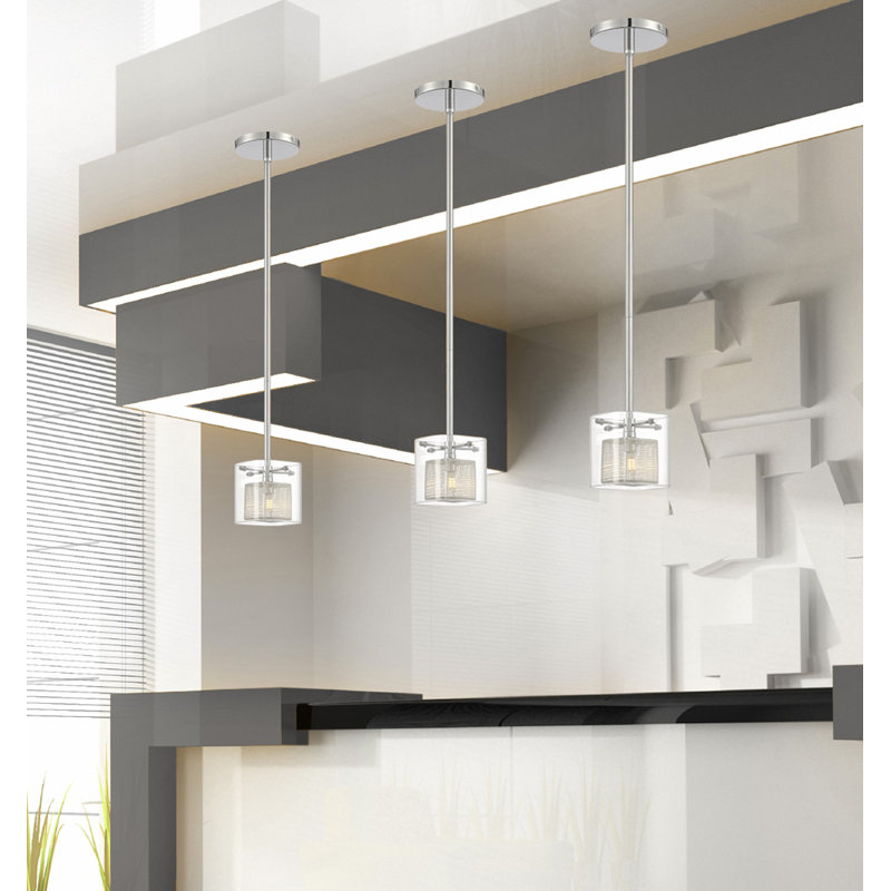 Luminaire suspendu carré 1 lumières Emmanuella