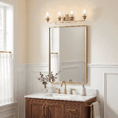 Southmead 2-Light Dimmable Brass Vanity Light