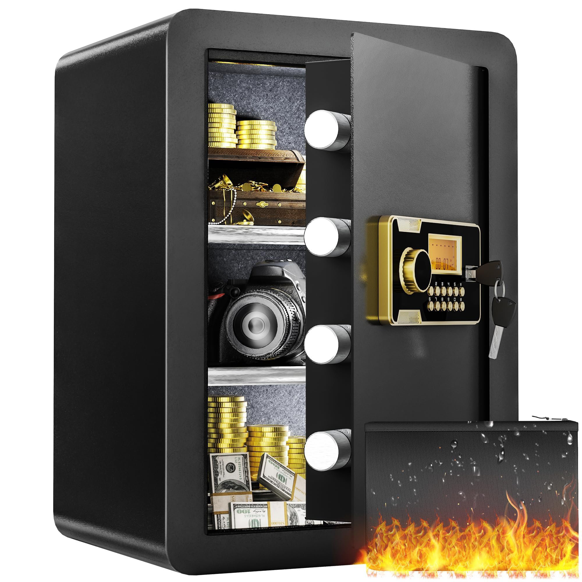 MASTER CRAFT WINDOW AND DOOR 2.5 Cu Ft Fireproof Safe, Safe Box With ...
