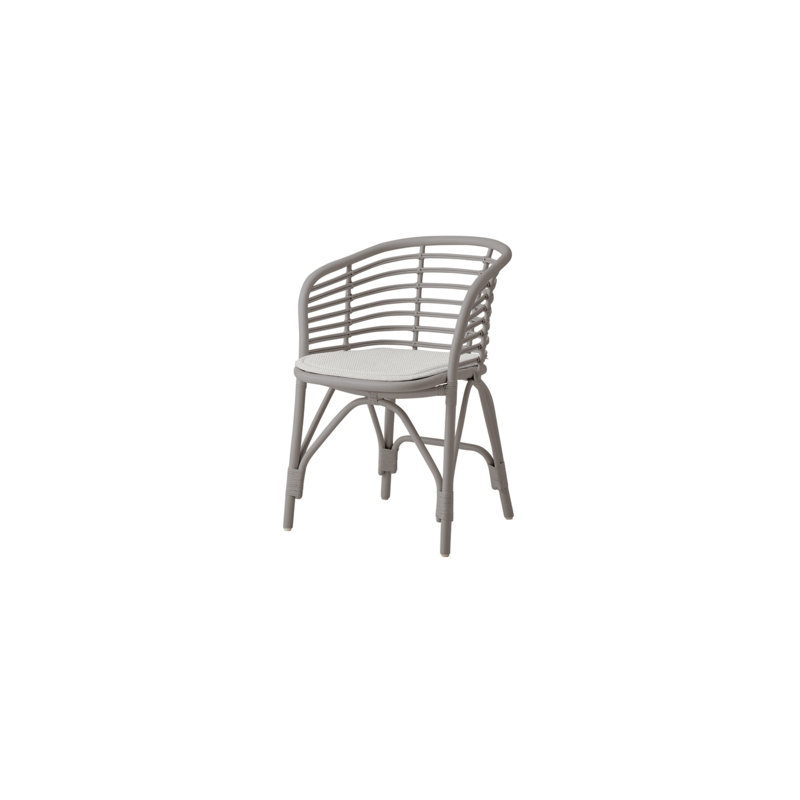 Blend Patio Dining Armchair with Cushion, Black, Light Gray