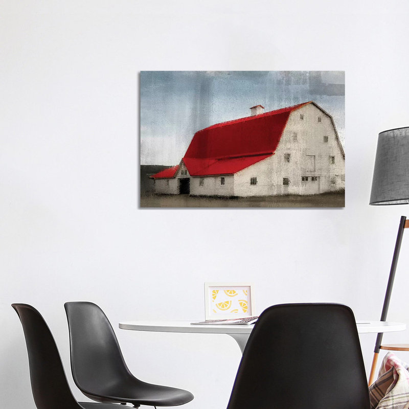 Red Roof Barn 1 Piece Wrapped Canvas Wall Art, 66.04cm H x 101.6cm W