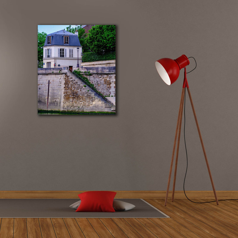 «Paris - House On seine» par Epic Portfolio, art mural sur toile, H 30 po x l 26 po x P 1,5 po
