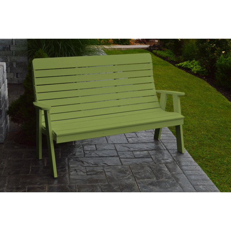 Livingston Stainless Steel Outdoor Bench, Lime
