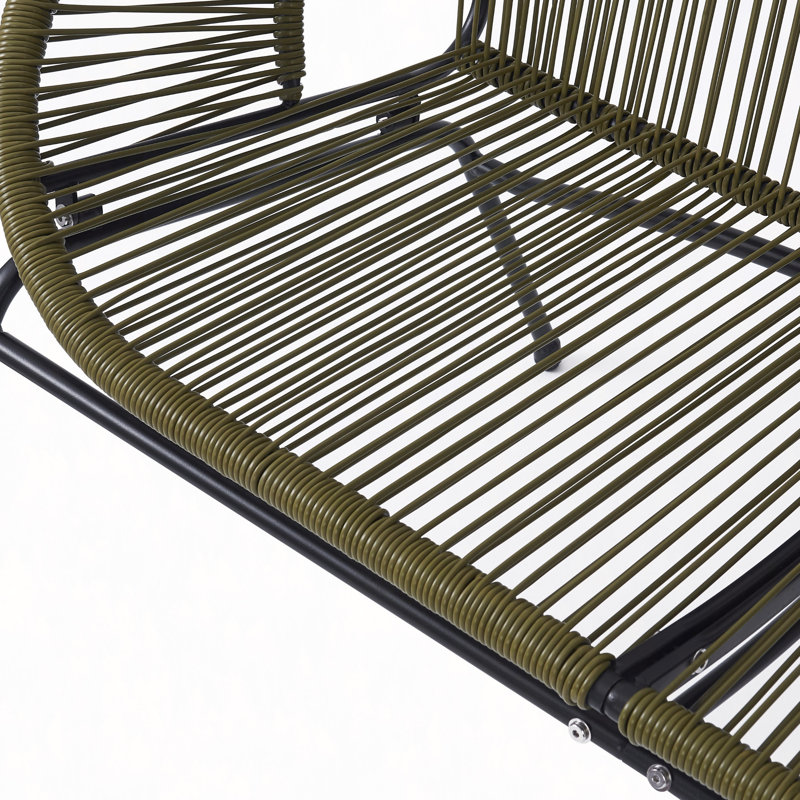 Causeuse d'extérieur en osier pour patio, Vert