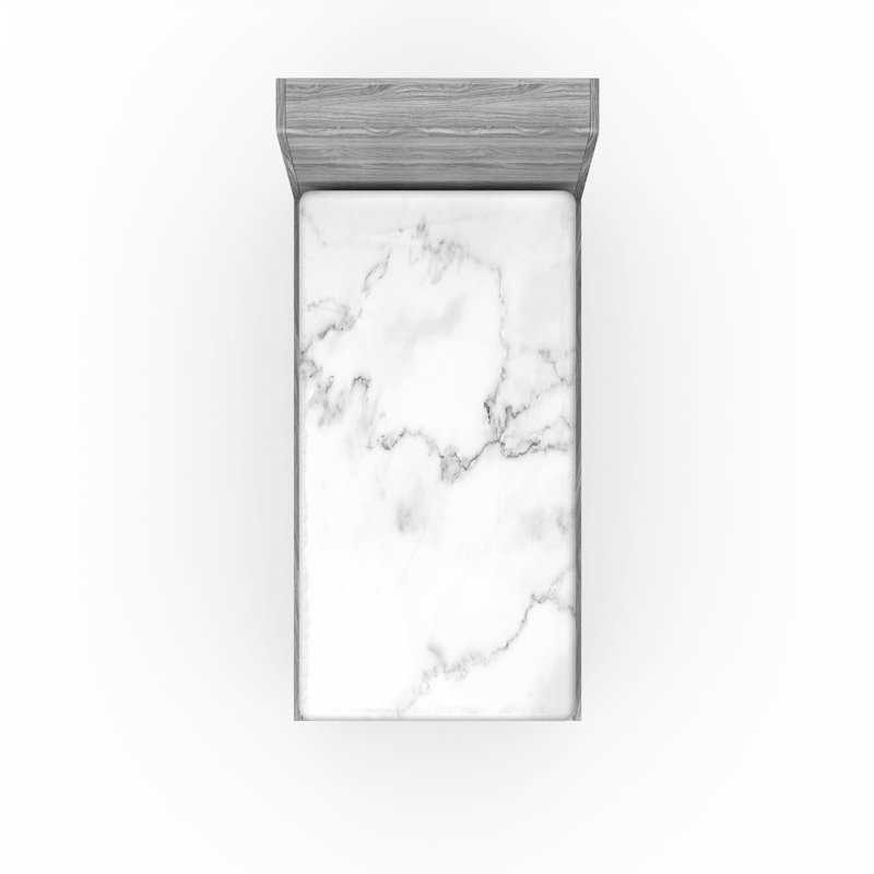 Drap-housse orange Ambesonne, Marbre gris pâle, Drap-housse pour lit simple TG