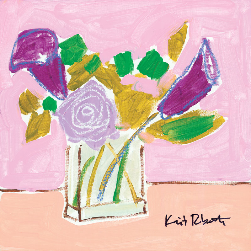 Delicate par Kait Roberts - reproduction d'art sur toile tendue, H 30 po x l 30 po, Pas de tapis, Toile avec cadre doré