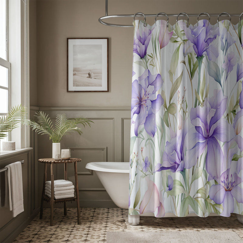 Spring Breeze - 1 Piece Standard Shower Curtain, 74"H x 71"W
