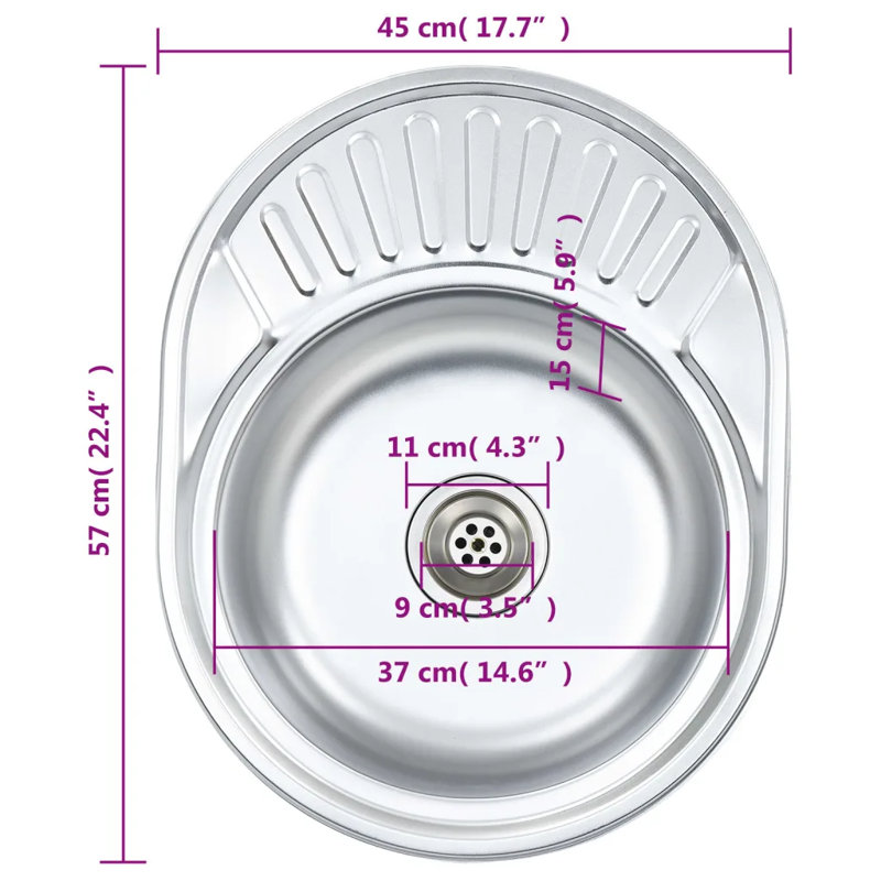 Belfry Kitchen Arellano 450mm W Steel Kitchen Sink