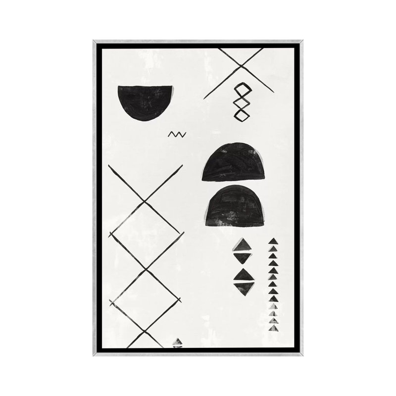 «African Motifs I» par Isabelle Z - reproduction d'art, Aucun mat, H 40 po x l 26 po x P 1,5 po, Toile avec cadre argenté