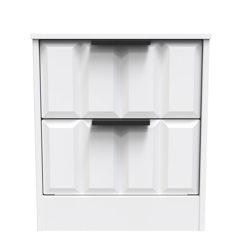 Doss 45cm W Manufactured Wood Bedside Table, White Matt