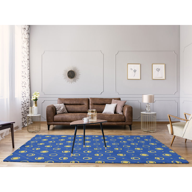 Tapis bleu/jaune lune phases, Rectangle 8 pi x 10 pi