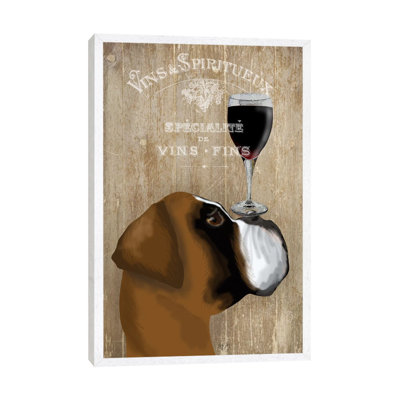 Dog Au Vine Boxer by Fab Funky - Print on Canvas