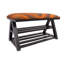 Banc de rangement rembourré avec tablettes