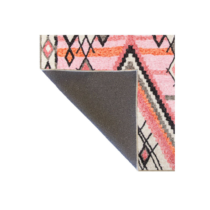 Washable Plain Striped Geometric Decorative Area Rug, Rectangle 2'4" x 3'11" Rug Pad Included