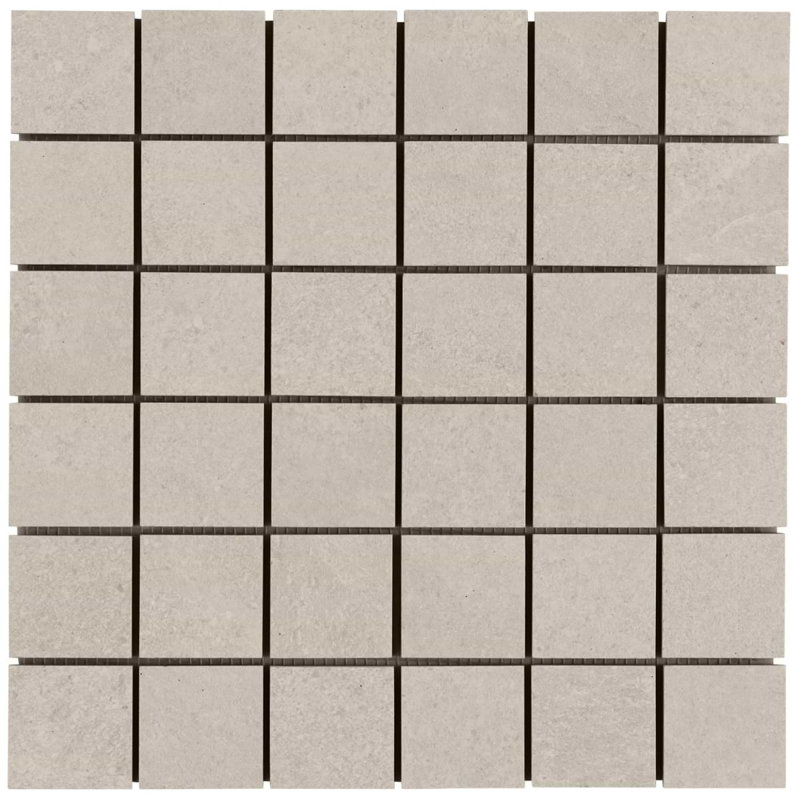Era 12x12 Matte Textured Limestone Look Porcelain Mosaic Tile, Crema Beige