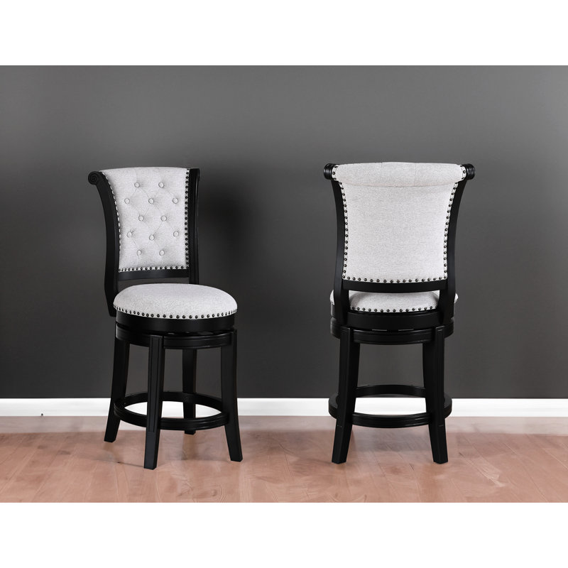 Tabouret de bar pivotant contemporain 2 pièces Brash, Gris