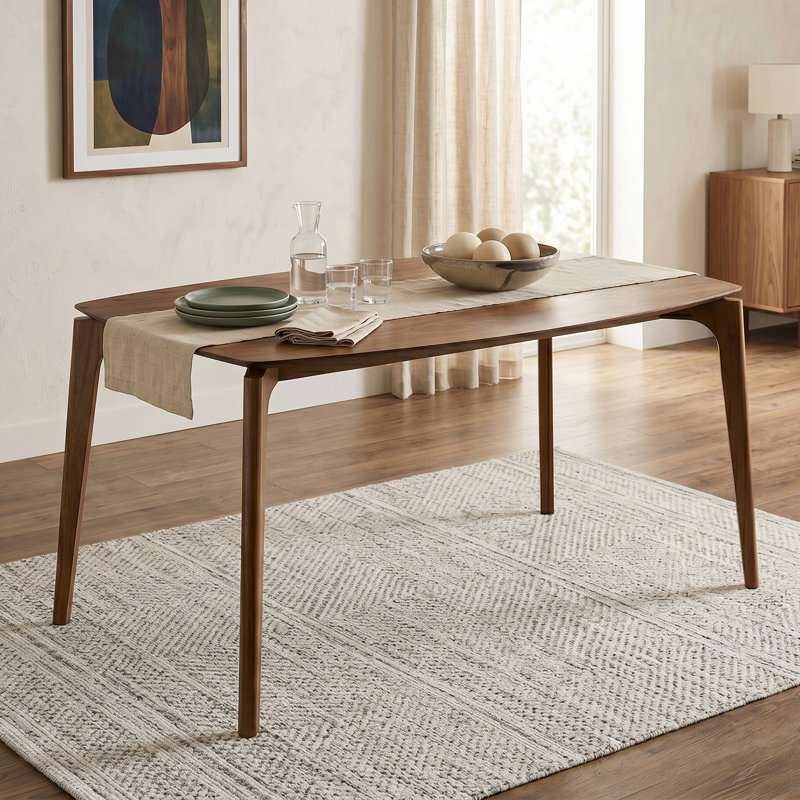 Table de salle à manger rectangulaire en bois, H 29,5 po x L 59 po x l 35,5 po, Brun