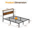 Vintage Industrial Bed Frame With Built-in USB Ports and Type-C Port-722246007